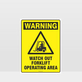 Custom Signs For Business,Warning Watch Out Forklift Operating Area Sign